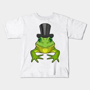 Frog as Gentleman with Top hat Kids T-Shirt